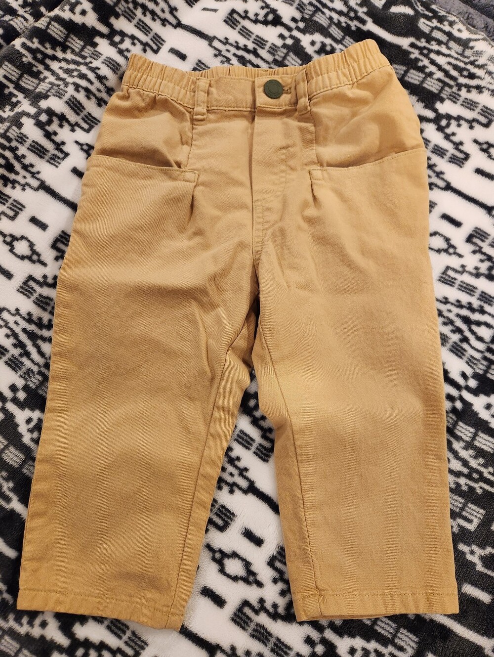 Zara Kids Camel Pull-On Cotton Pants, Size 12-18M